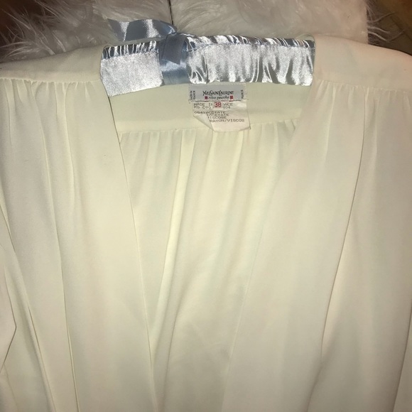 YSL white flowy blouse w/button up sleeves! - Picture 5 of 9